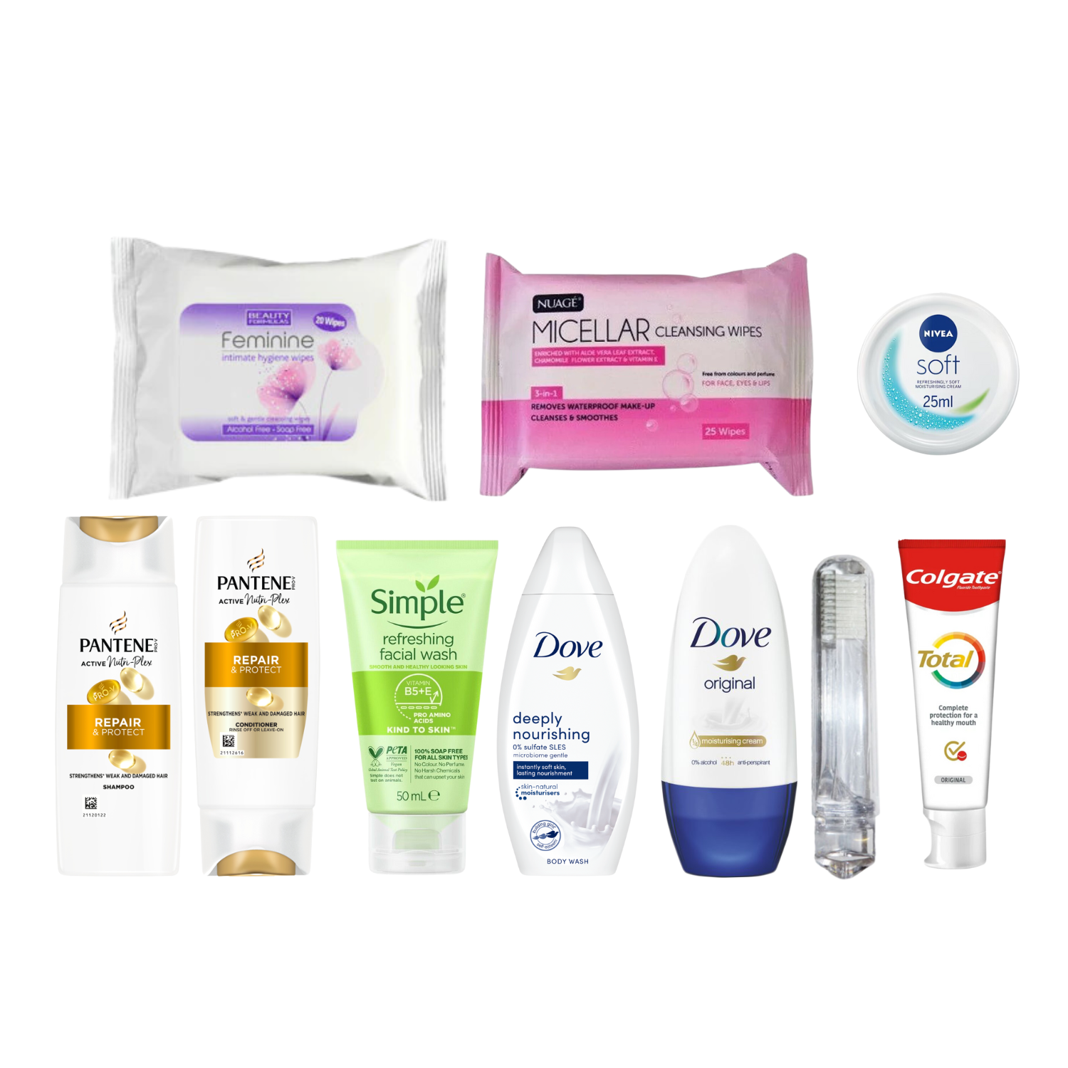 Travel Toiletries Set for Women – The Clean & Care Set