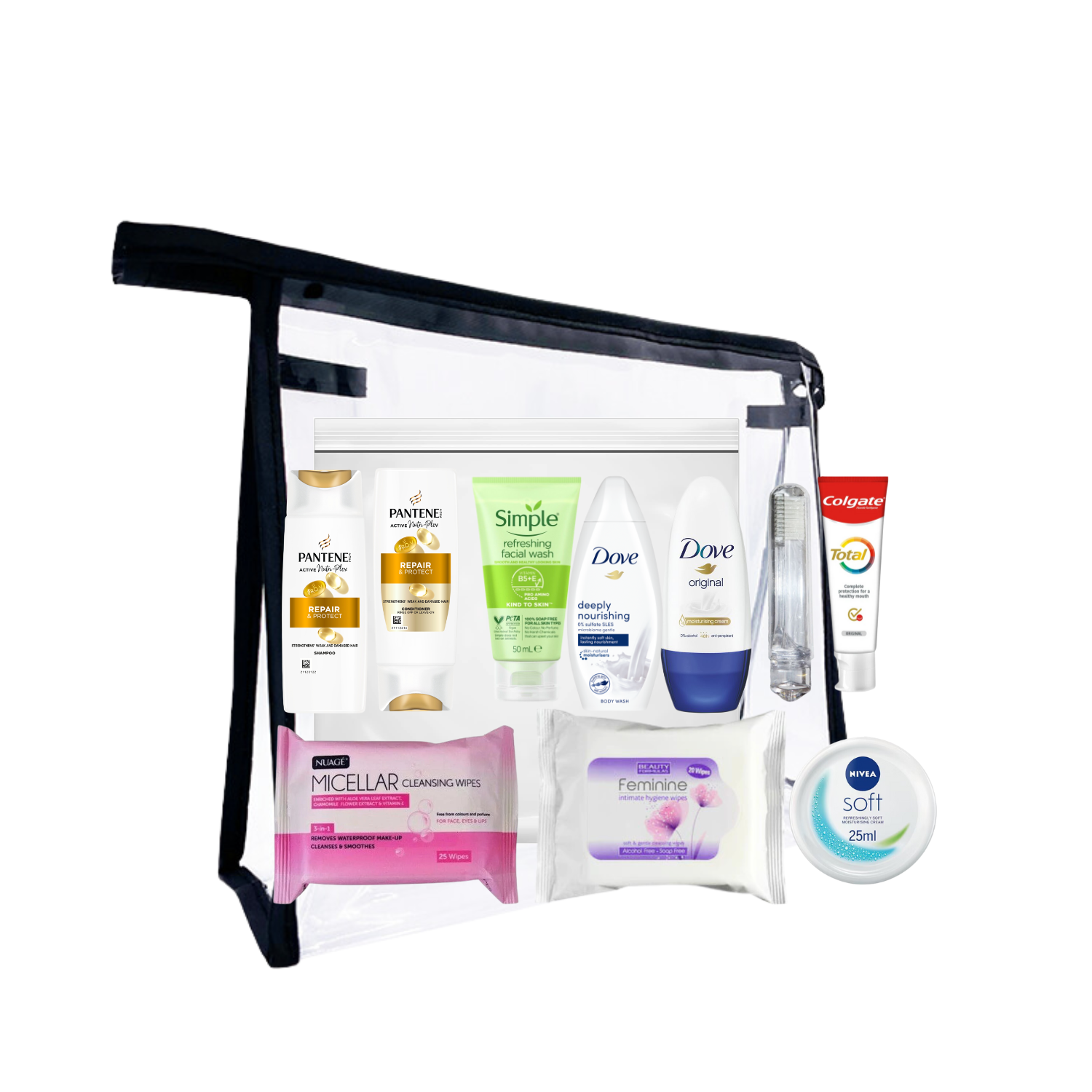 Travel Toiletries Set for Women – The Clean & Care Set
